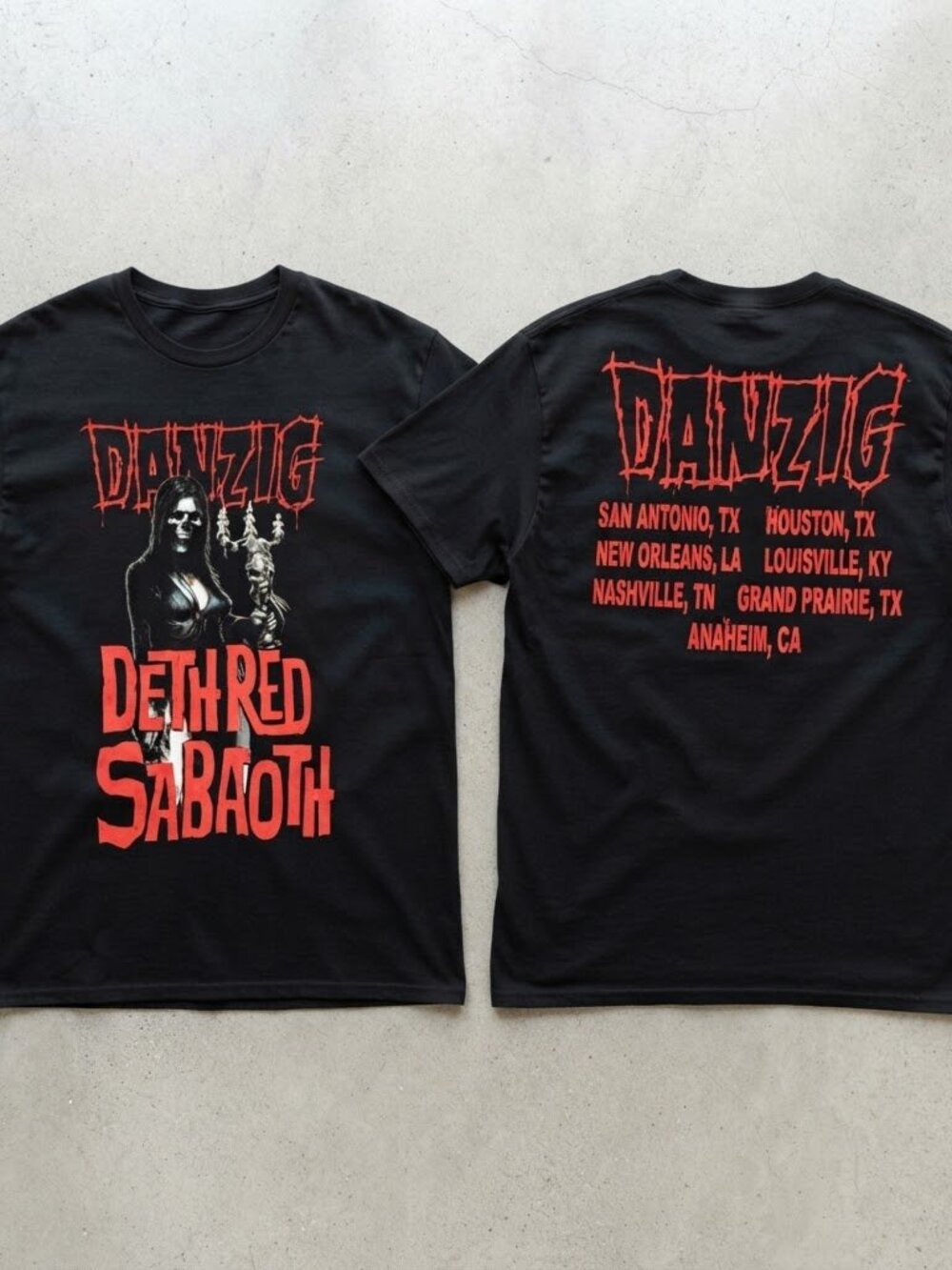 Danzig Deth Red Sabaoth North America Tour 2026 Black T-Shirt S-4XL